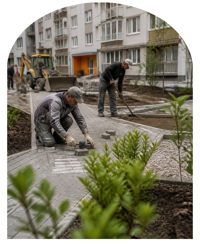 Благоустройство двора многоквартирного дома в Канске